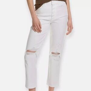 7 for all Mankind High-Rise White Distressed Women's Jeans